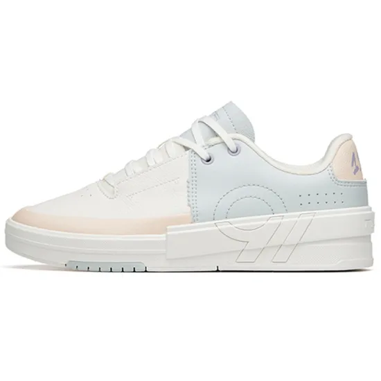 ANTA Skateboard Shoes Women's Low-Top Ivory White Gray Green/Smoke Dust Brown