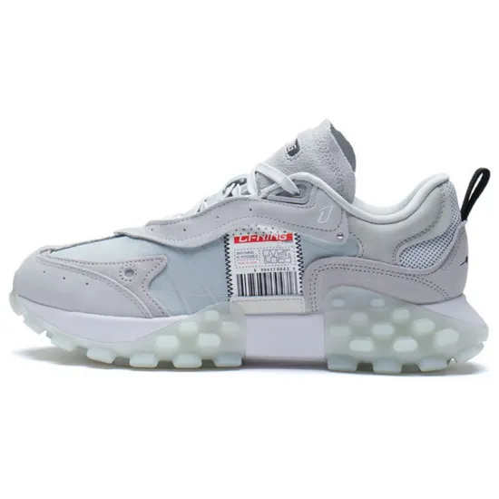LiNing OVERLOAD Casual Shoes Men Low-Top Microcrystalline Gray/Light Lime