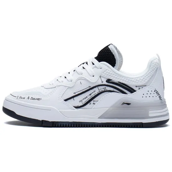 LINING Wave Skateboard Shoes Women's Low-Top Standard White/Black