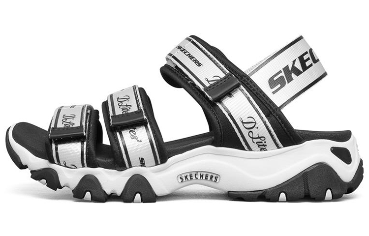 Женские сандалии Skechers D'LITES 2.0 (черно-белые)