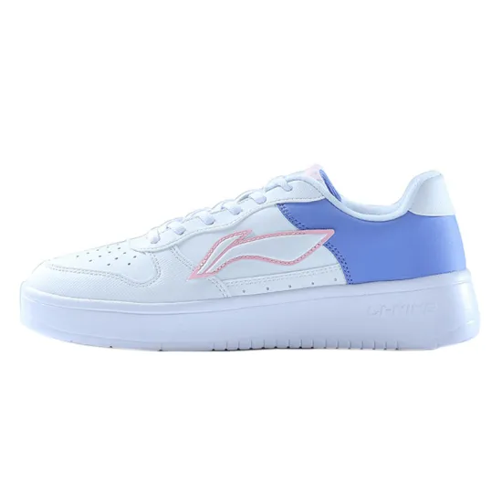 LINING Sports Life Collection Skateboard Shoes Women's Low-Top Light White Crane