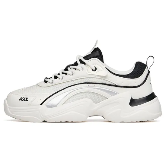 ANTA Life Collection Casual Shoes Women's Low-Top Ivory White/Black/Silver