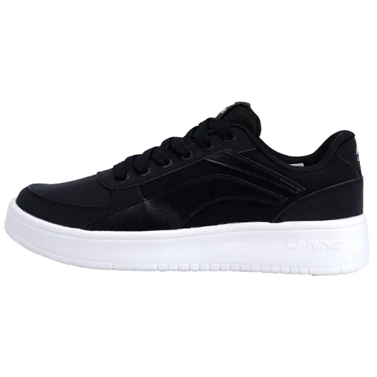 LiNing Anti-Slip Wear-Resistant Low-Top Skateboard Shoes Black White
