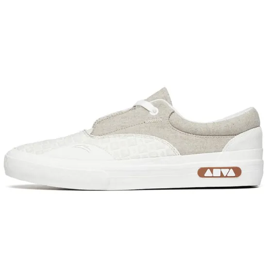 ANTA Skateboard Shoes Women's Low-Top Mud Sand Gray/Ivory White