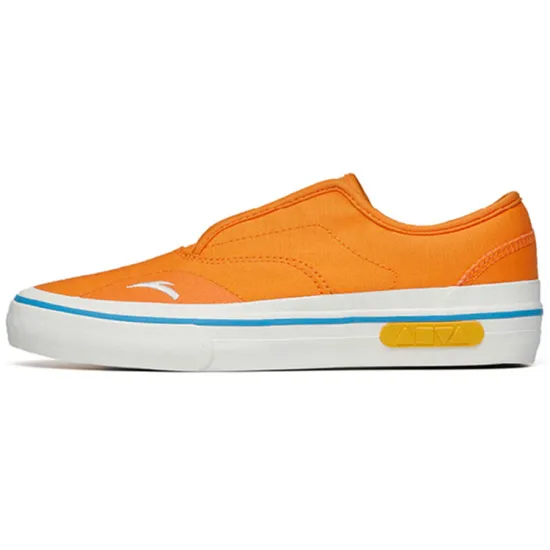 ANTA Skateboard Shoes Women's Low-Top Sunset Orange/Ivory White