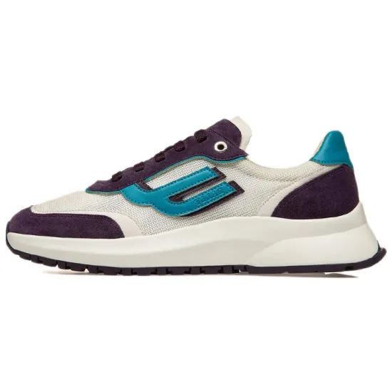 BALLY Casual Shoes Men Low-Top White Purple/Blue