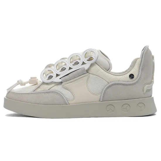 LI-NING 1990 Skateboard Shoes Men Low-Top Light Antique Yellow Gray