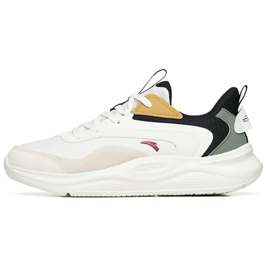 ANTA Running Collection Running Shoes Men Low Top Ivory White/Mud Gray/Black