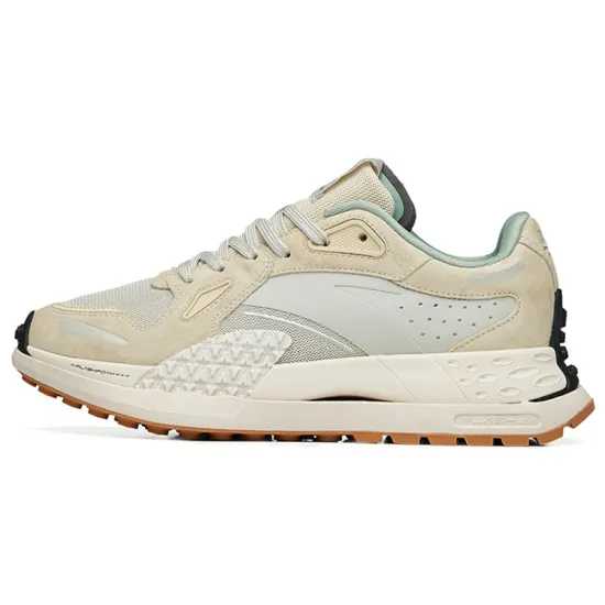 ANTA Running Shoes Women's Low-Top Light Cyan Gray/Granular Beige Yellow