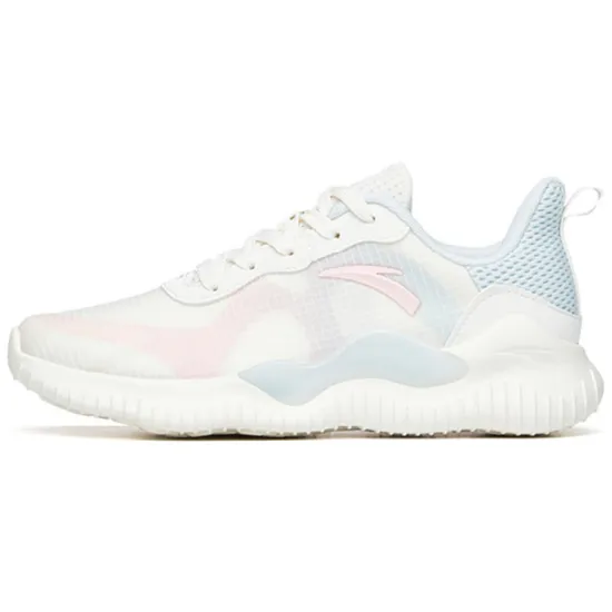 ANTA Running Collection Running Shoes Women's Low-Top Ivory White/FANTAsy Blue/Apricot Pink