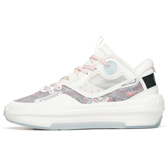 ANTA C37 2.0 Skateboard Shoes Women's Mid-Top Ivory White/University Red