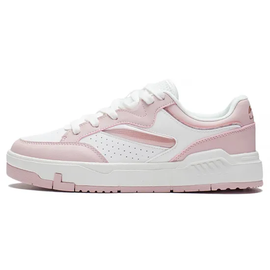 LINING Skateboard Shoes Women's Low-Top Peach Pink/Mist White
