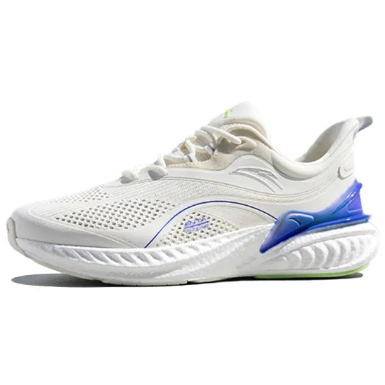 Anta Cushioning Anti Slip Wear Resistant Breathability Low Top Running Shoes Men's White Green Purple Mesh