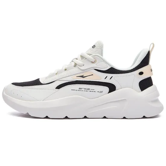 Erke Summer Adventures Cushioning Anti-Slip Wear-Resistant Breathability Low-Top Sports Casual Shoes Men's White Black