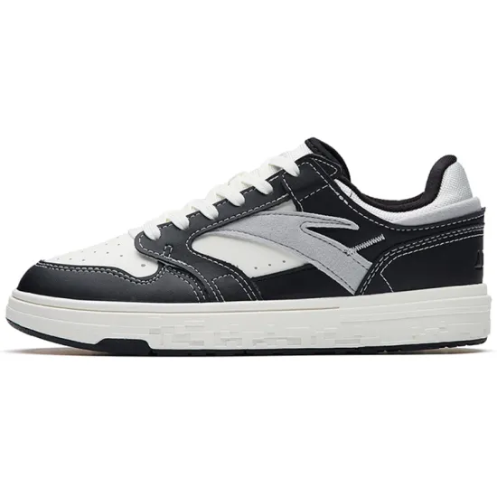 Anta Street Naughty Anti-Slip Wear-Resistant Low-Top Skateboard Shoes Women's Black White Gray