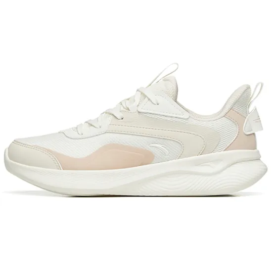 ANTA Running Collection Running Shoes Women's Low-Top Ivory White/Muddy Grey/Wheat Pink