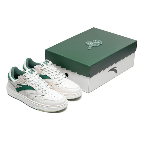 ANTA Street Play Series Skateboard Shoes Women's Low-Top White/Green