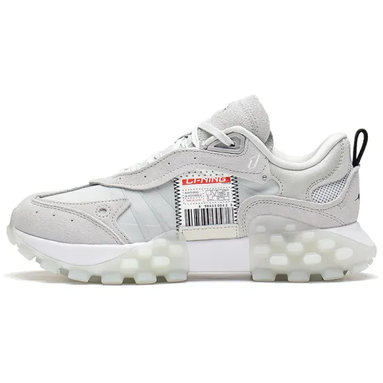 LiNing OVERLOAD Casual Shoes Women's Low-Top Microcrystalline Gray/Light Lime