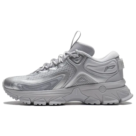 LiNing Cushioning Rebound Low Top Running Shoes Men's Gray Silver