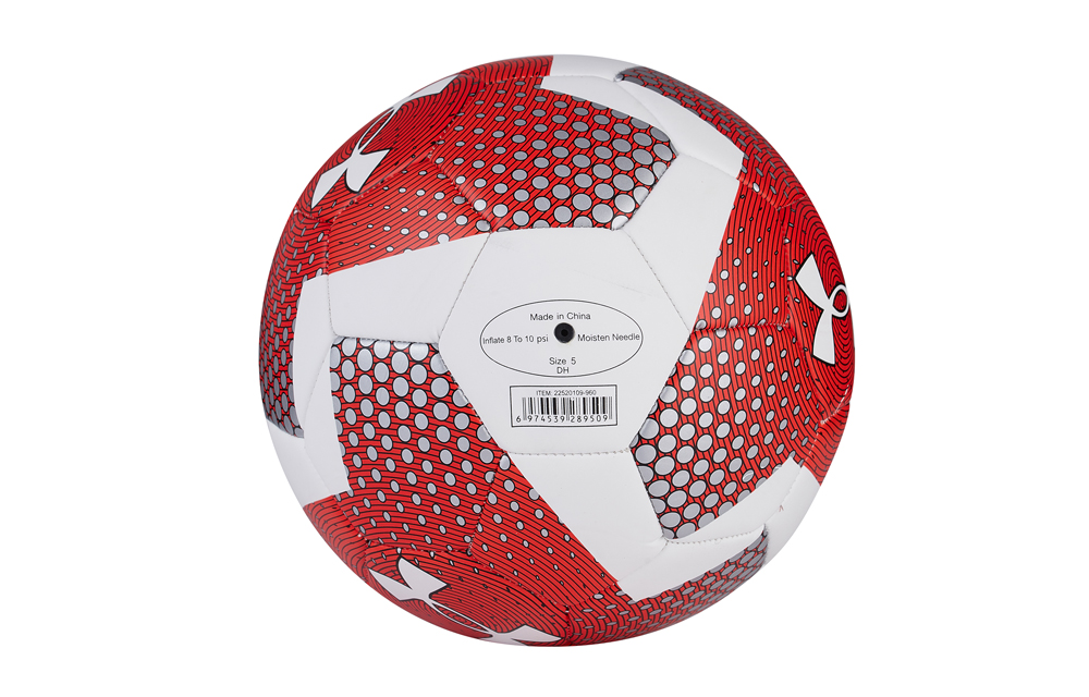 Under Armour Size 5 Soccer Ball TPU Machine Stitched Soccer Ball Unisex Red White