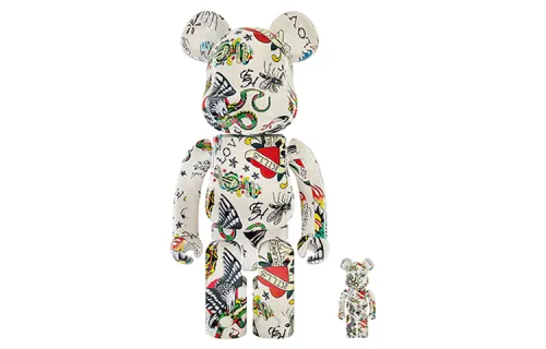 BE@RBRICK Ed hardy, tattoo, trend doll, with embroidery, 2021 collection