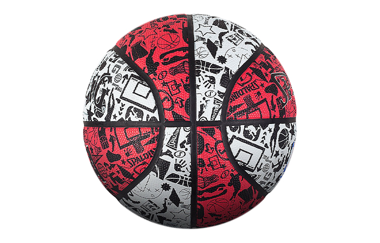 SPALDING Graffiti Rubber Basketball Red Size 7 Training Unisex