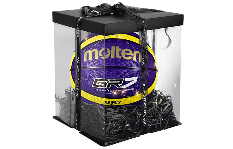 Molten Rubber Basketball Abrasion Resistant Yellow Purple Size 7 Ball Training