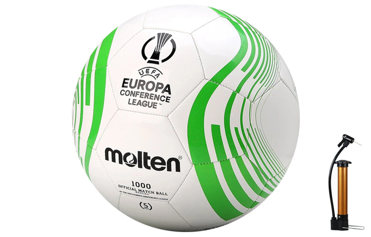 Molten Size 5 Soccer Ball PVC Machine Stitched Soccer Ball Unisex White Green