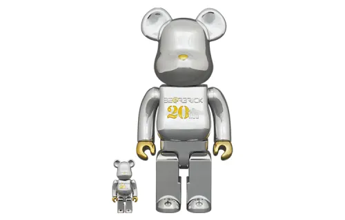 BE@RBRICK 20th Anniversary Model electroplated silver trendy doll 20th anniversary commemorative model