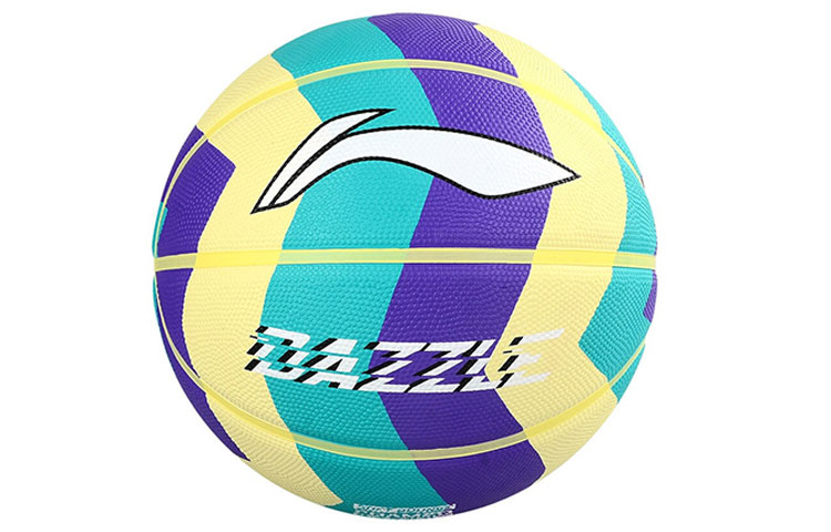 Li Ning CBA Collection Rubber Basketball Yellow & Purple & Green Multicolor Size 7 Training Competition Unisex
