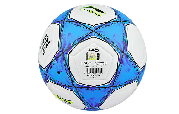Li Ning Size 5 Ball Soccer Ball TPU Seamless Thermal bonding Unisex Blue White