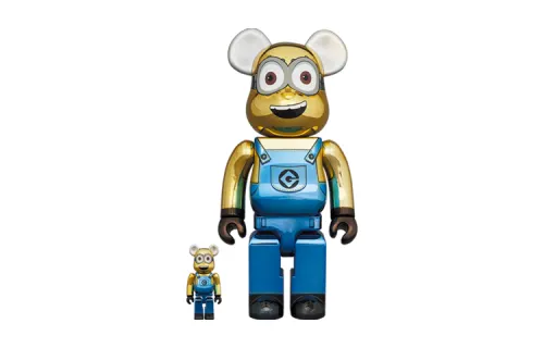 BE@RBRICK Movie and animation DAVE CHROME Ver Minion Electroplating Trendy Dolls 7cm, 28cm, 70cm