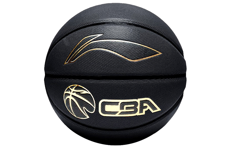 Li Ning CBA Collection Pu Basketball Black Gold Size 7 Training China Mainland Version