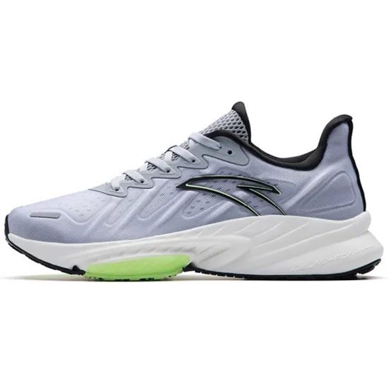ANTA Running Shoes Men Low-Top Dusty Gray/Black/White/Green