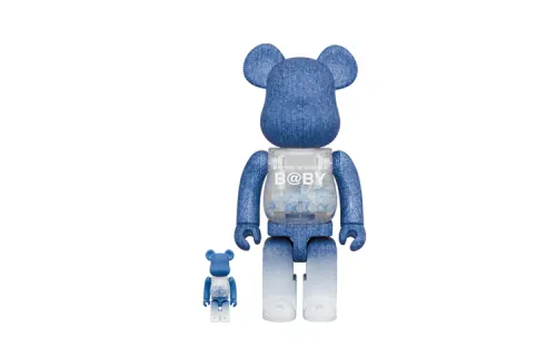 BE@RBRICK 400%100% MY FIRST BABY BLUE blue dyed denim Chiaki INNERSECT 2021 limited edition trendy doll 7cm/28cm