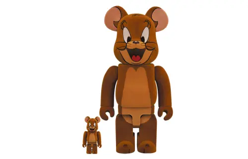 BE@RBRICK 1000%400%100% Movie Animation Jerry JERRY Tom and Jerry Flocking Version Trendy Doll 7cm, 28cm, 70cm