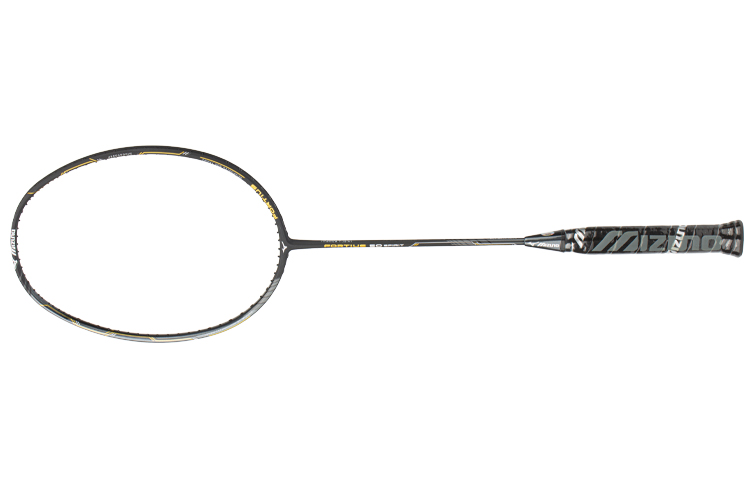Mizuno FORTIUS Full Carbon Badminton Rackets Single Racket Offensive Type Heavy Head, Stiff Shaft Unisex Black Yellow