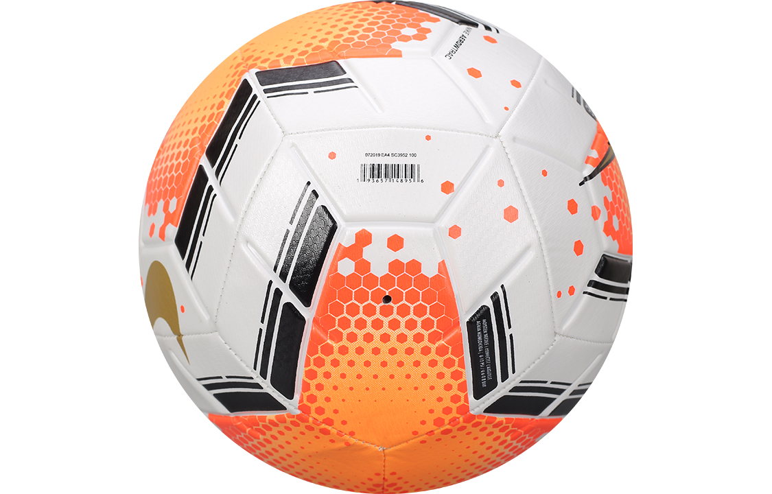 Nike Size 5 Soccer Ball Rubber Machine Stitched Soccer Ball Unisex White Orange