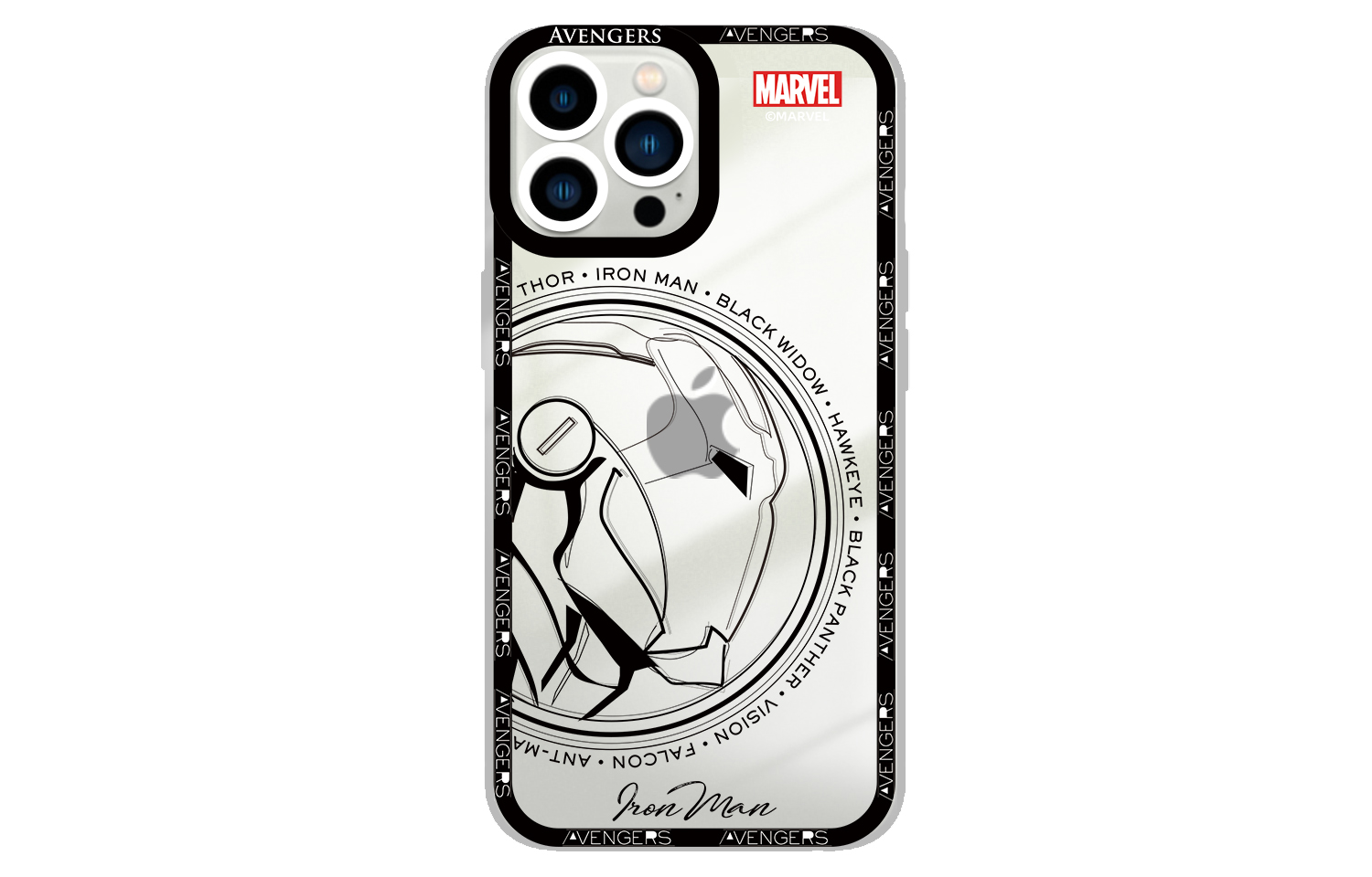 Disney Disney silicone material Marvel Iron Man Captain America series anti-fall soft shell Angel Eyes mobile phone case suitable for iphone12/13/14/Mini/Pro/ProMax/plus