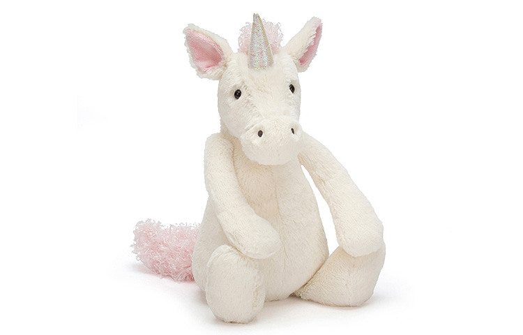 JELLYCAT Shy Series Animals Bashful Unicorn Milky White Doll Plush Doll Sitting Height 15cm/23cm High Old Version