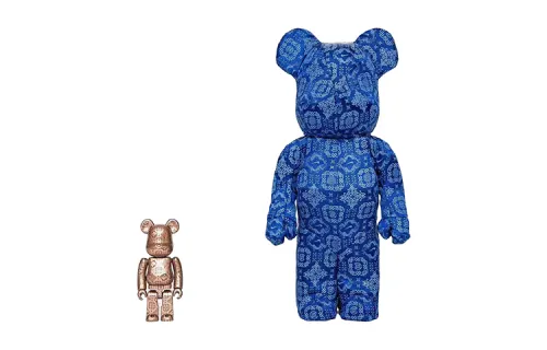 BE@RBRICK X CLOT x Nike brand co-branded blue silk 100%+400% trendy doll 7cm, 28cm