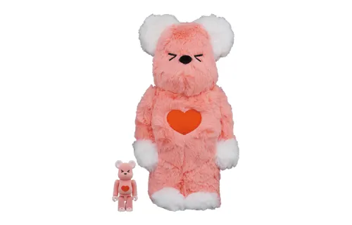 BE@RBRICK X Valmuer Sweetheart Baby Pink Love Bear Pink Trendy Doll