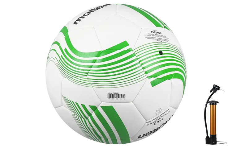 Molten Size 5 Soccer Ball PVC Machine Stitched Soccer Ball Unisex White Green