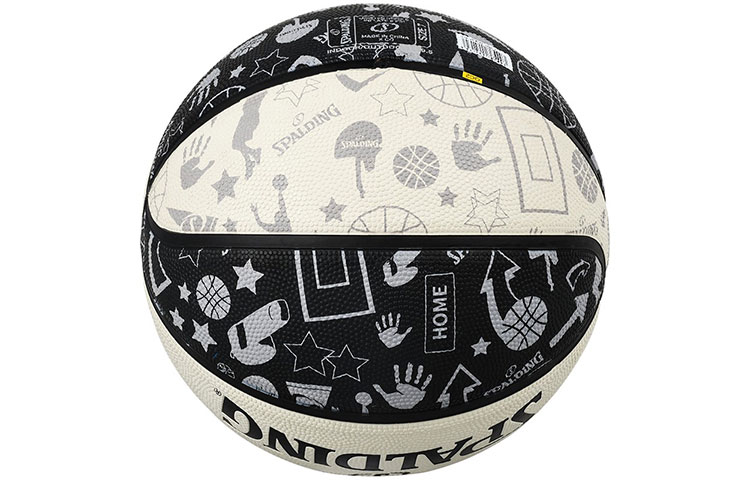 SPALDING Graffiti Rubber Basketball Black White Size 7 Training Unisex China Mainland Version