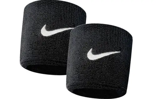 Nike Tennis Basketball Fitness Swoosh Inhalation and Wound Comfort Sports Wristguard Breathable Protection Black Cotton Basic Protection