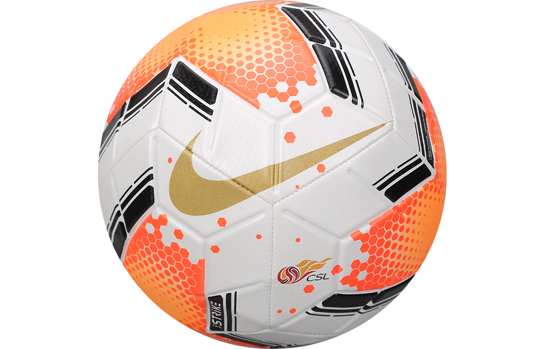 Nike Size 5 Soccer Ball Rubber Machine Stitched Soccer Ball Unisex White Orange