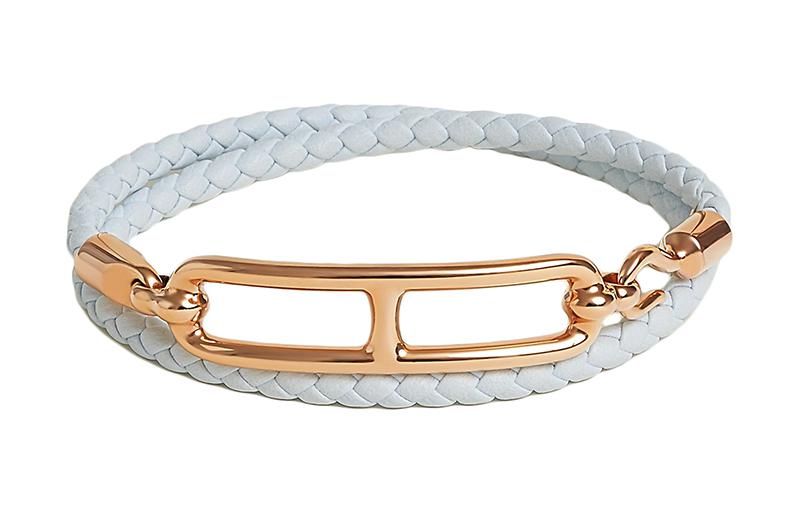 HERMES Roulis Metal Bracelets Unisex Light Blue