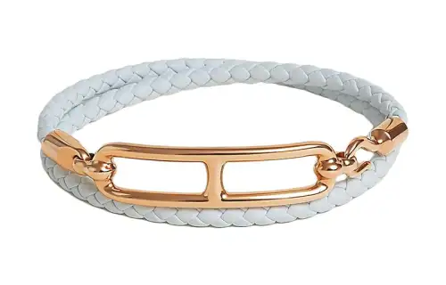 HERMES Roulis Metal Bracelets Unisex Light Blue
