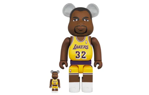 BE@RBRICK Star series Magic Johnson Los Angeles Lakers Magic Johnson Los Angeles Lakers trendy doll NBA star character