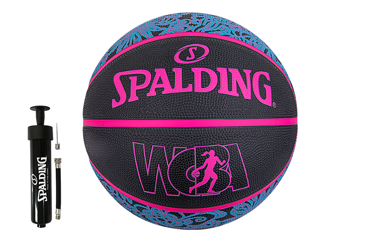 SPALDING WCBA China Mainland Version Rubber Basketball Black Blue Size 6 Training Unisex